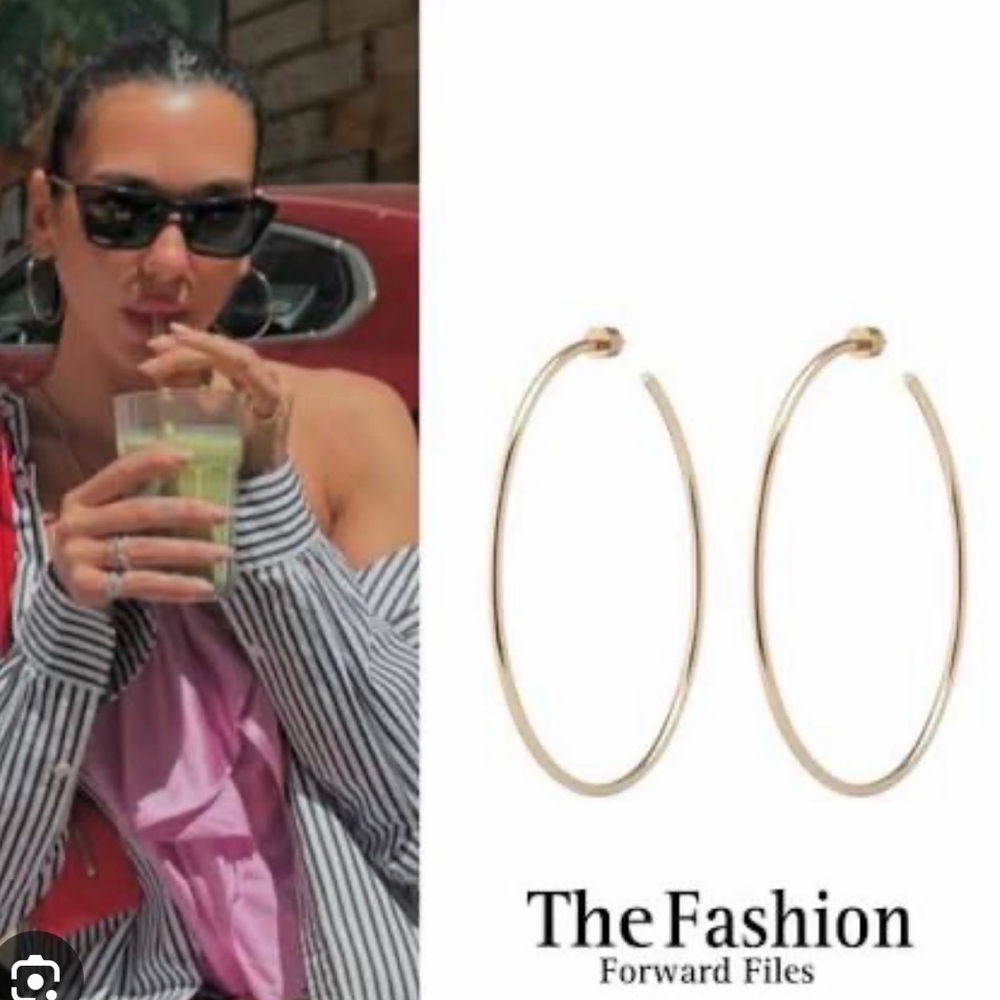 Jennifer Fisher 2.5 Thread Hoops in Plated Brass - Picture 4 of 14